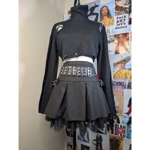 Gothic Pierced Crop Sweater